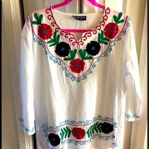 Embroidered top from India. Size L/XL